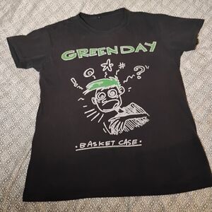 Green Day Band T-shirt concert basket case vintage from 90's distressed size Sm